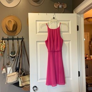Pink high neck tank dress blue rain size medium from Francesca’s